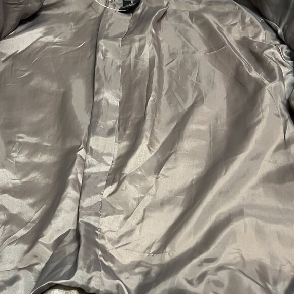 Metrostyle Women’s Metallic Gray Genuine Leather Jacket Size 14 Snap Button Moto - Picture 13 of 13